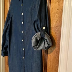 Chambray front button dress